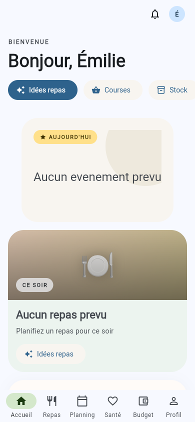 Écran d'accueil Nestor